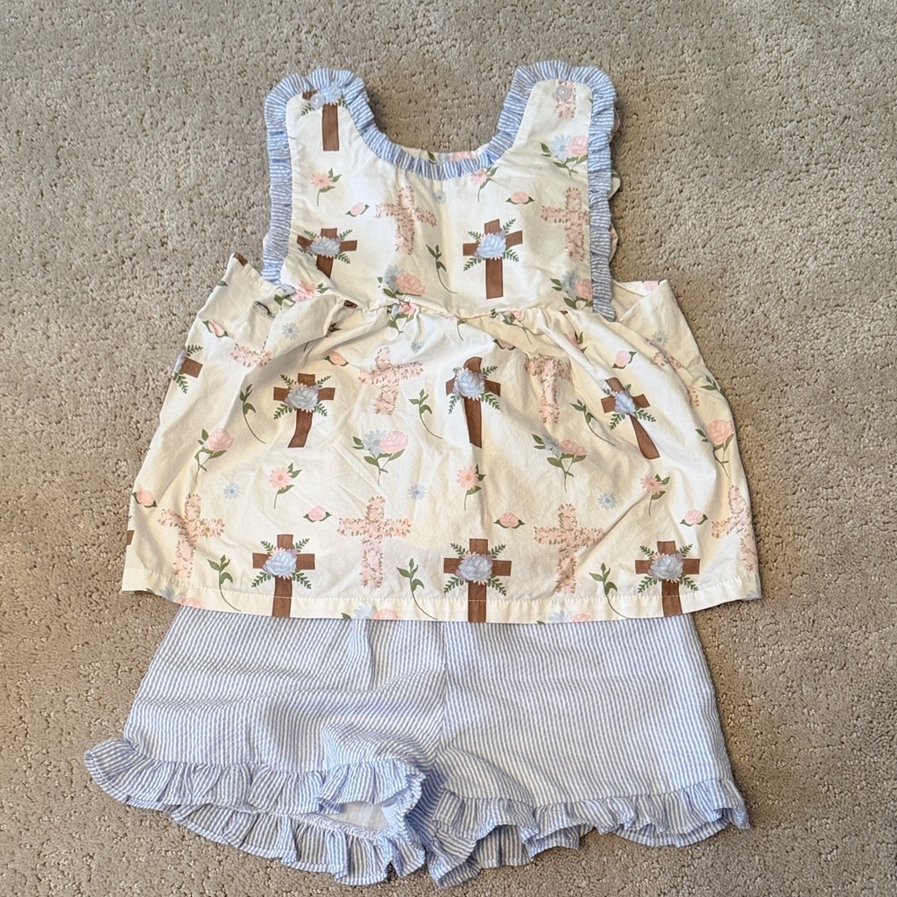 Floral Cross Print  Easter Set